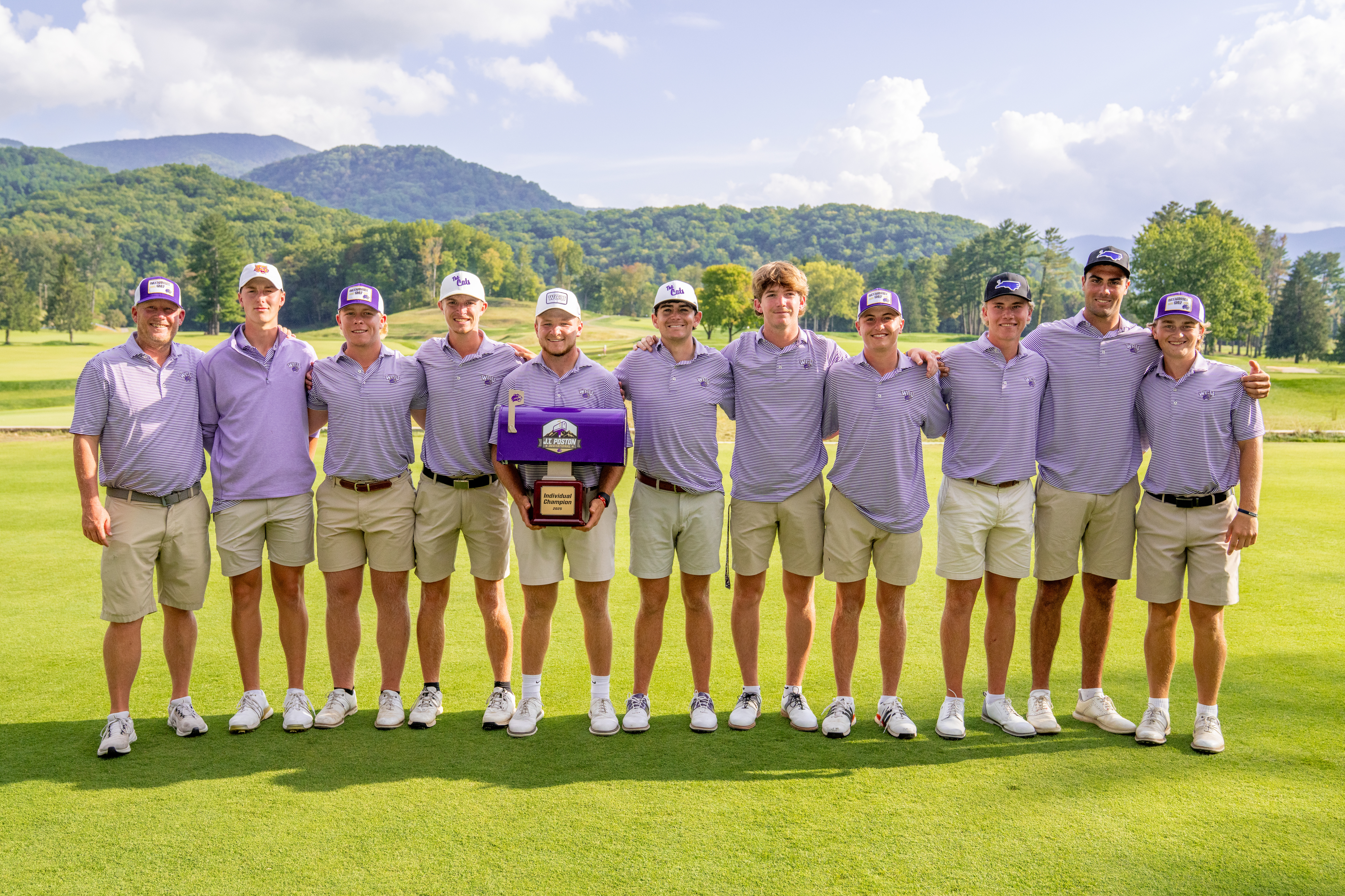 Tyler Jones stands with his teammates after a tournament win.