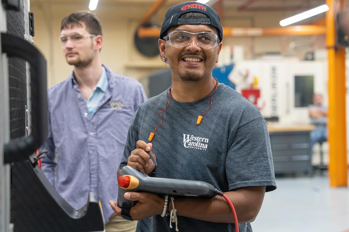 WCU student works on a hands-on engineering project