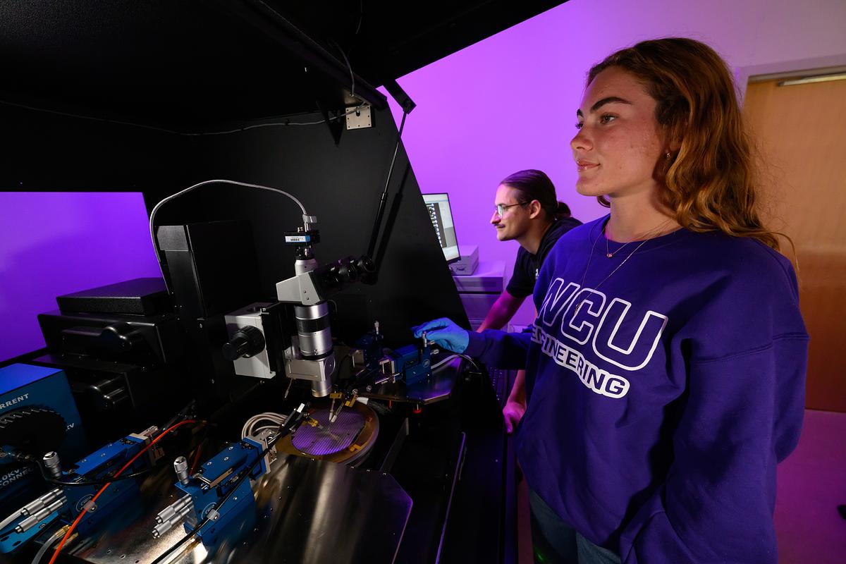 Students work with equipment in the Rapid Center