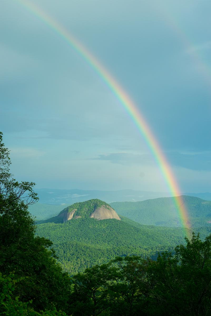 Rainbow over Looking Glass Rock