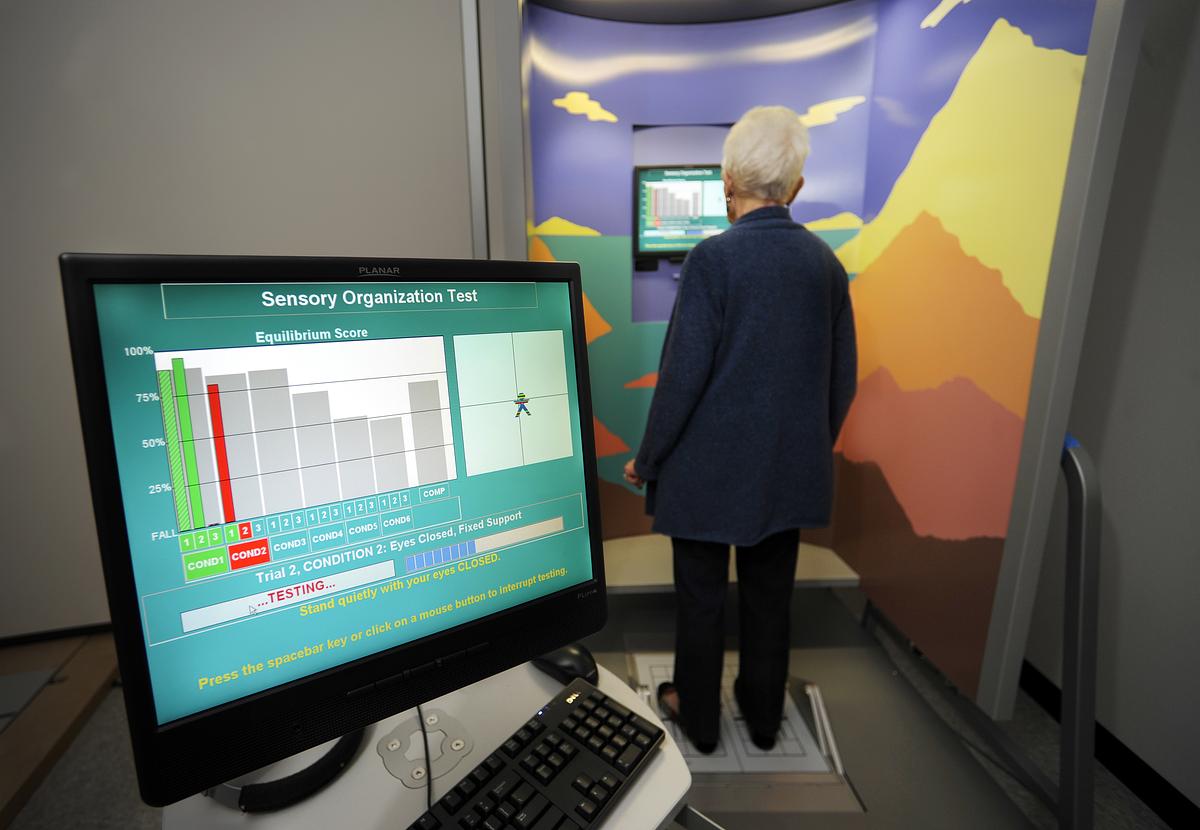 Medical practitioner and patient in the Balance and Fall Prevention Clinic