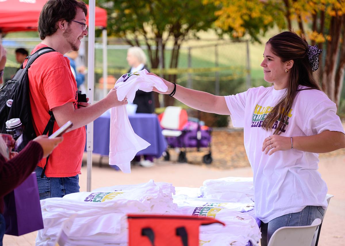 Health and wellness booth at the health and wellness fair on campus