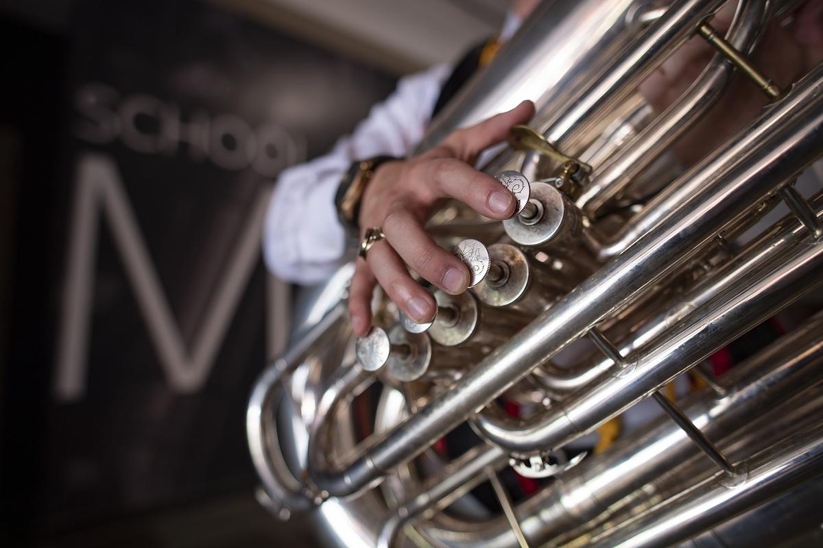 picture of a person playing a Baritone