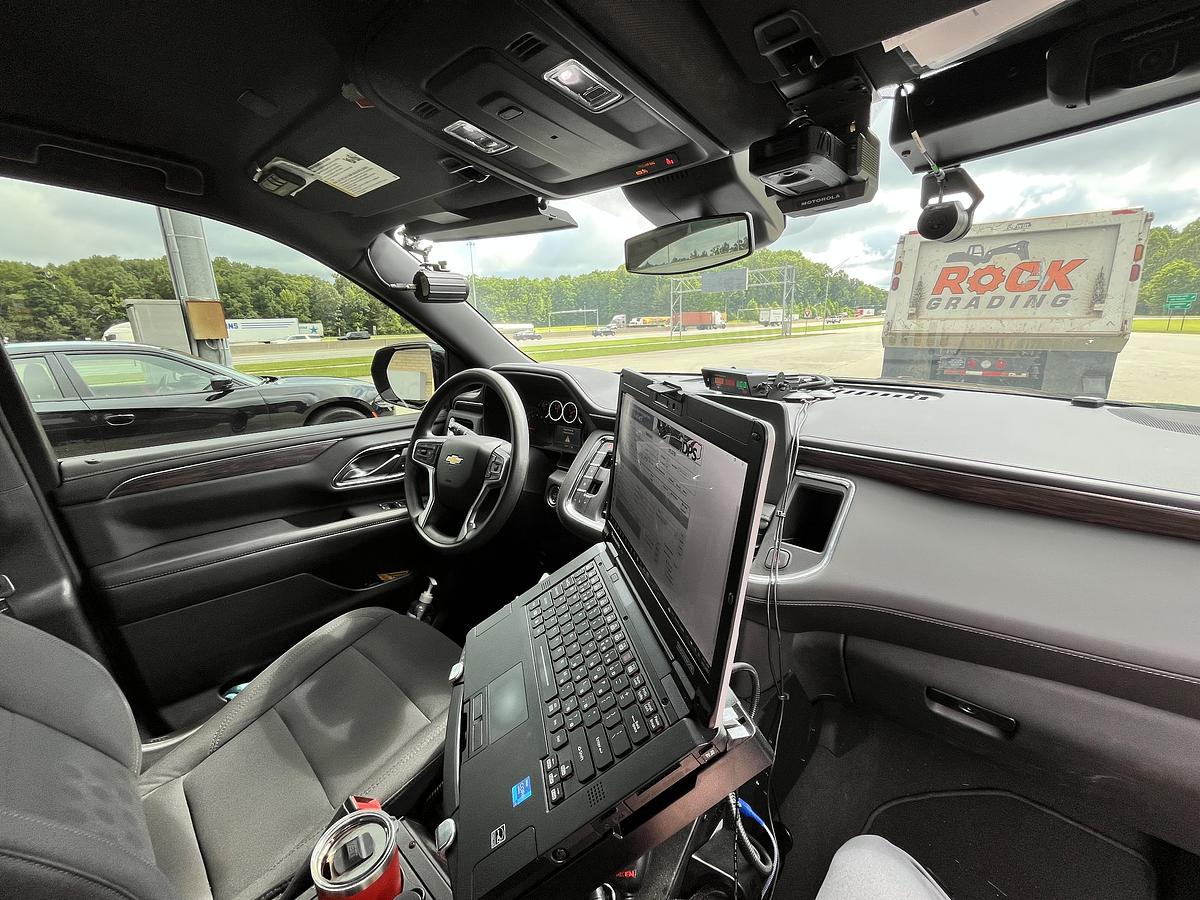 Dashboard of a police vehicle
