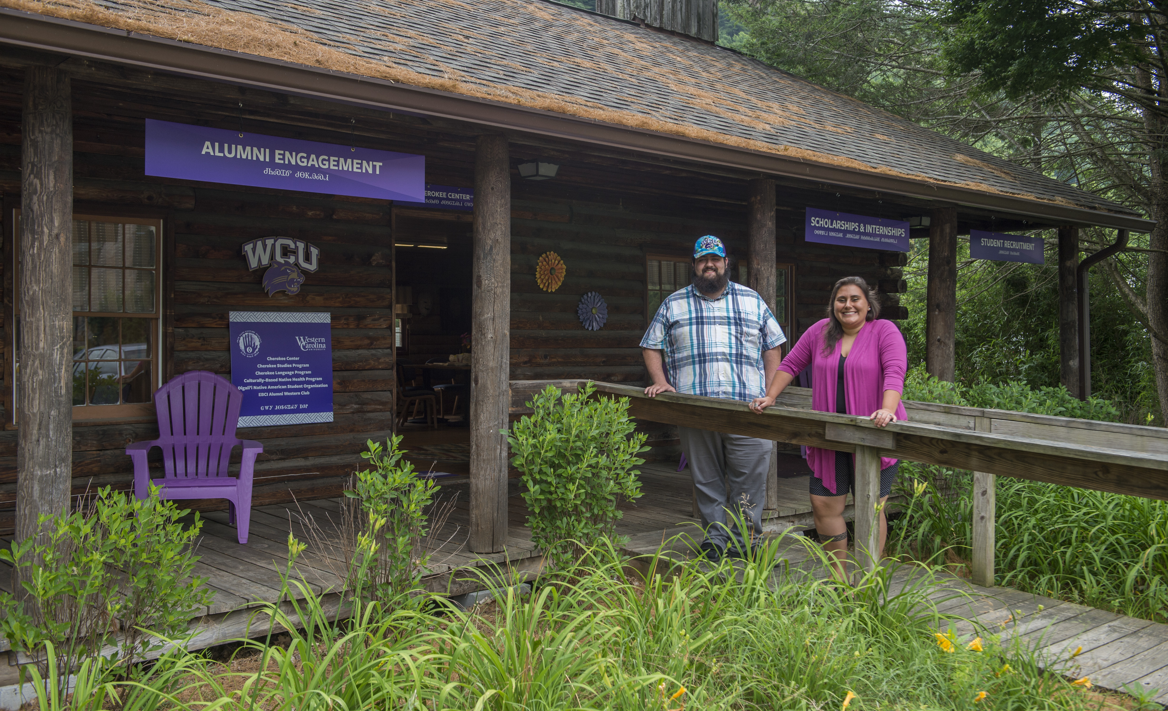 Elias Huskey and Sky Sampson pictured at the Cherokee Center in 2018