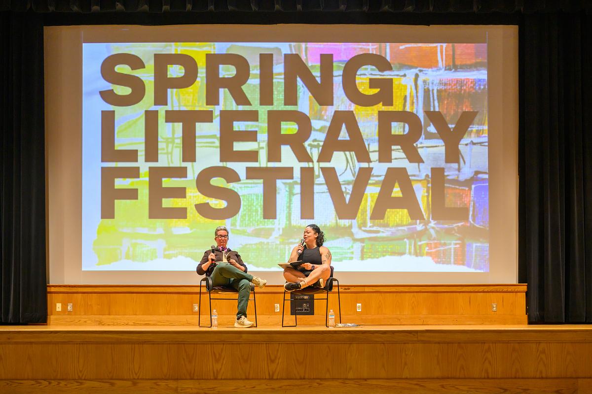 Gabrielle Calvocoressi and Joy Priest on stage