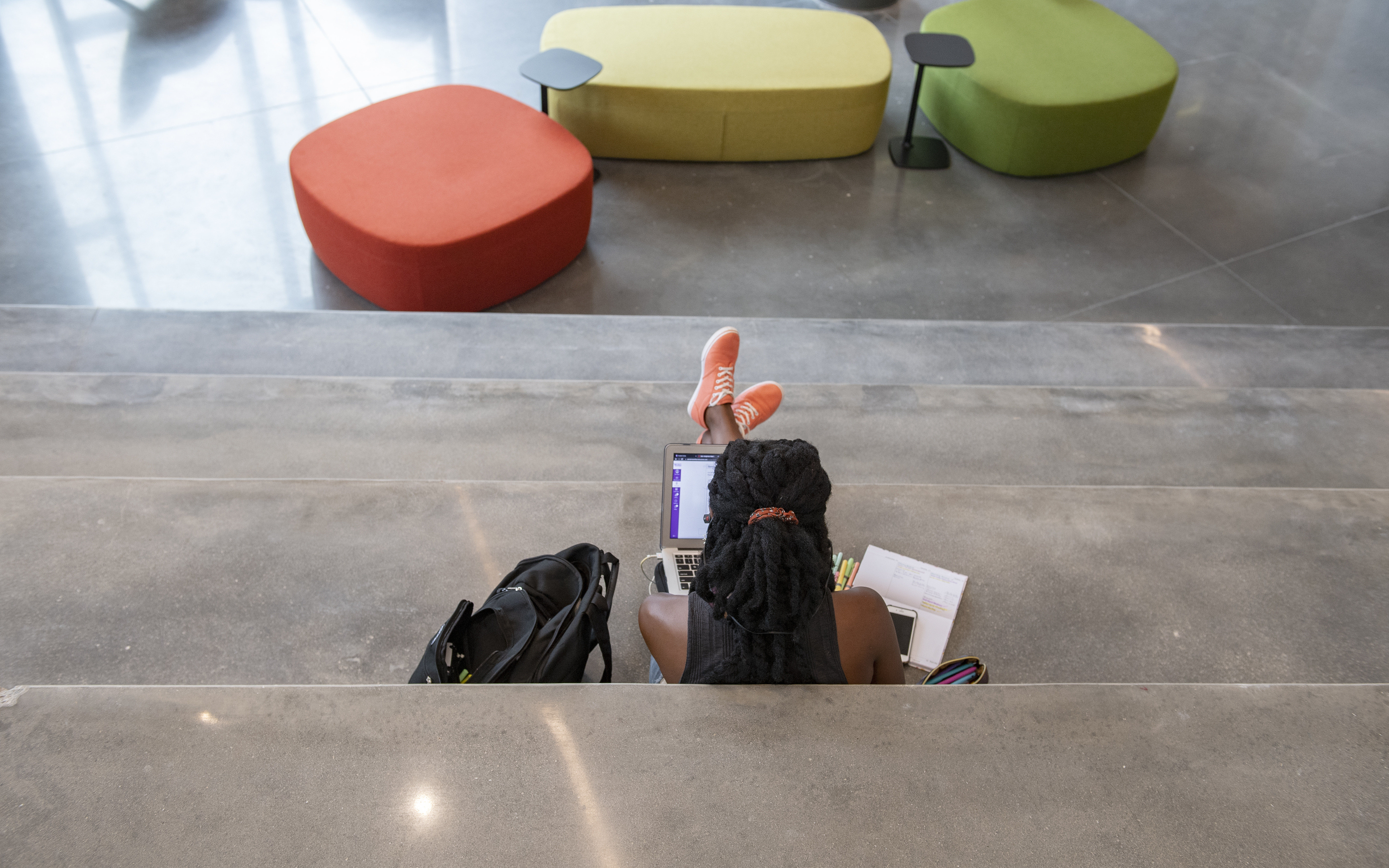 WCU Online programs student with computer.