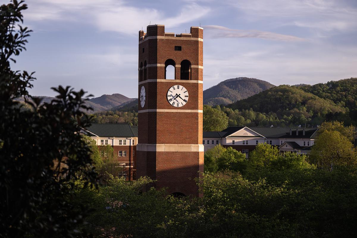 Alumni Tower at Sunset