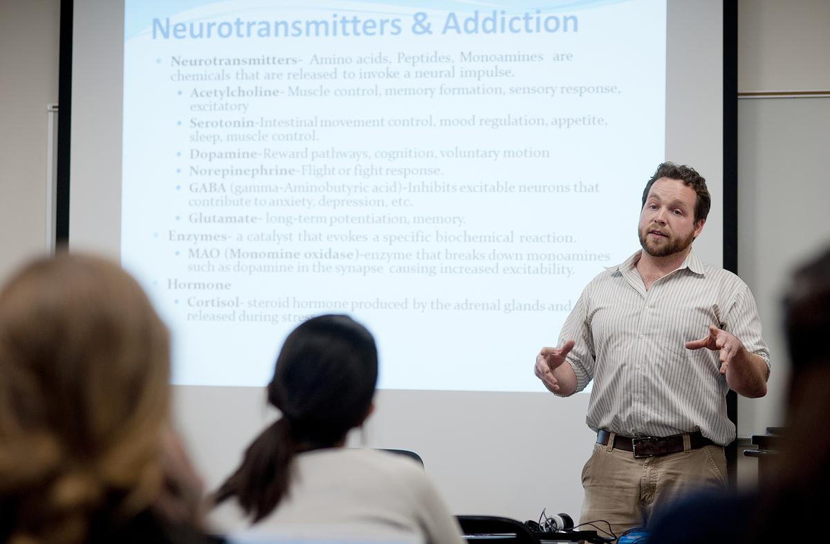 Professor giving a lecture during class