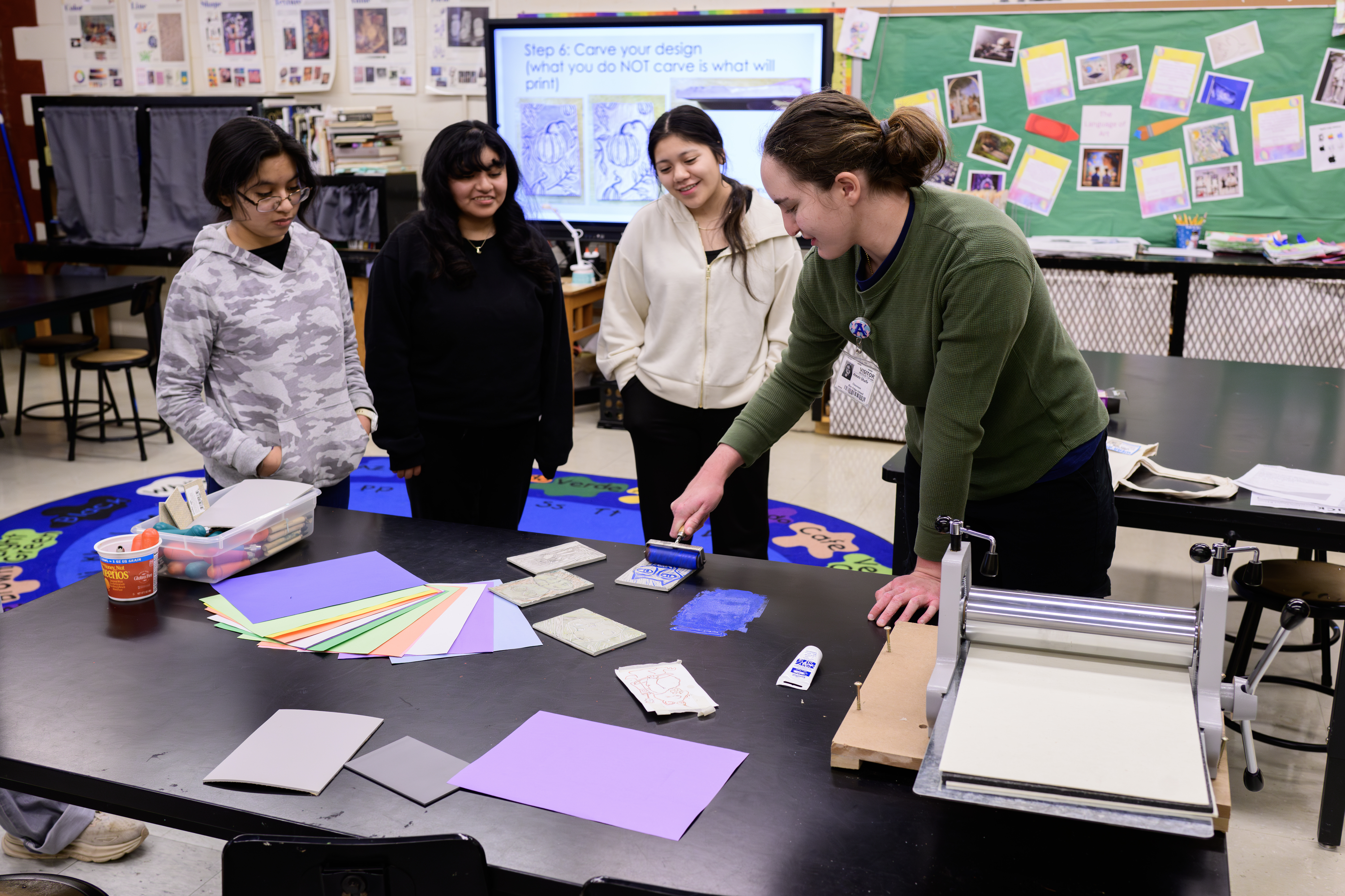 Alexis works with students