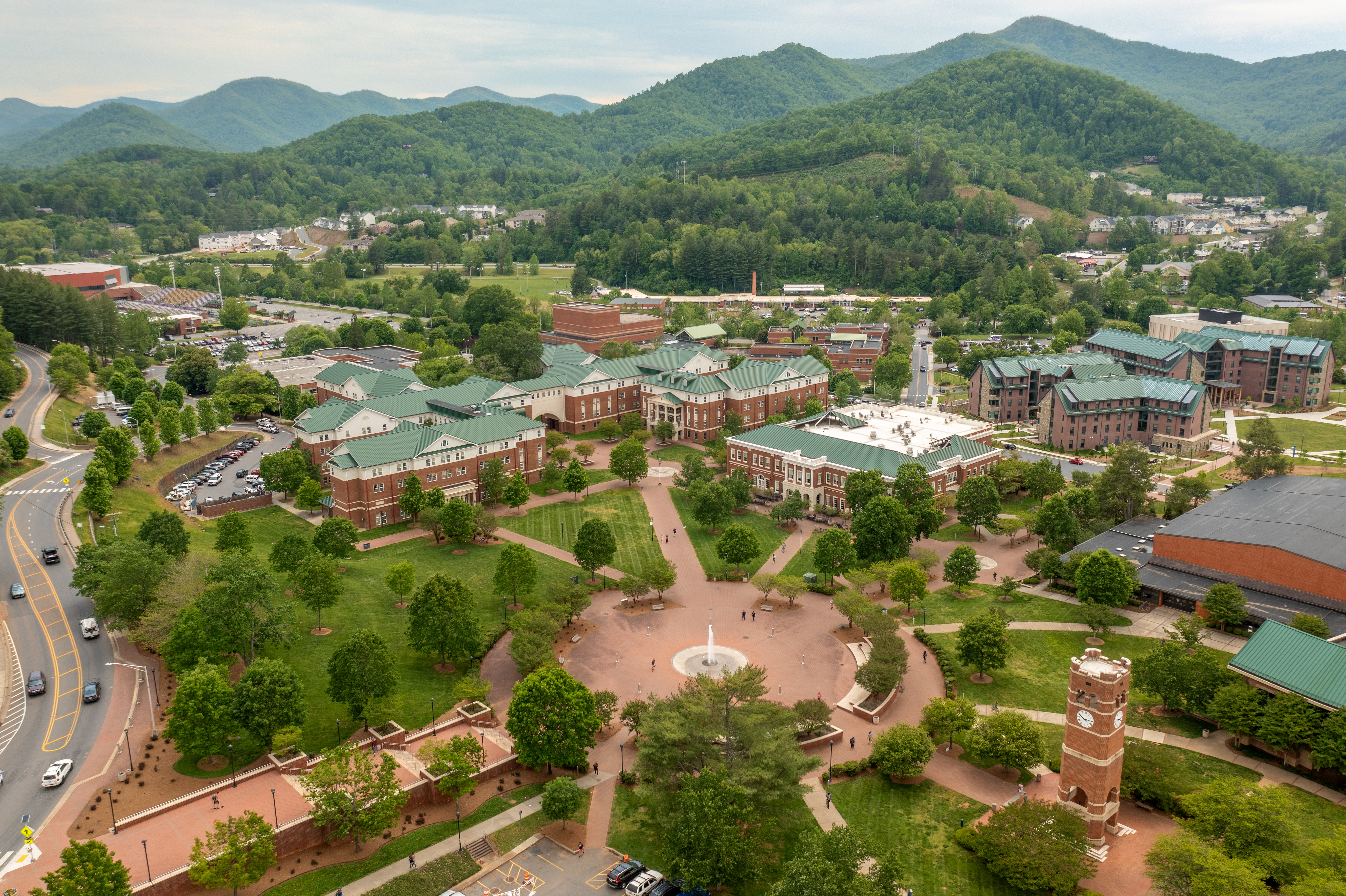 Drone photo of campus.