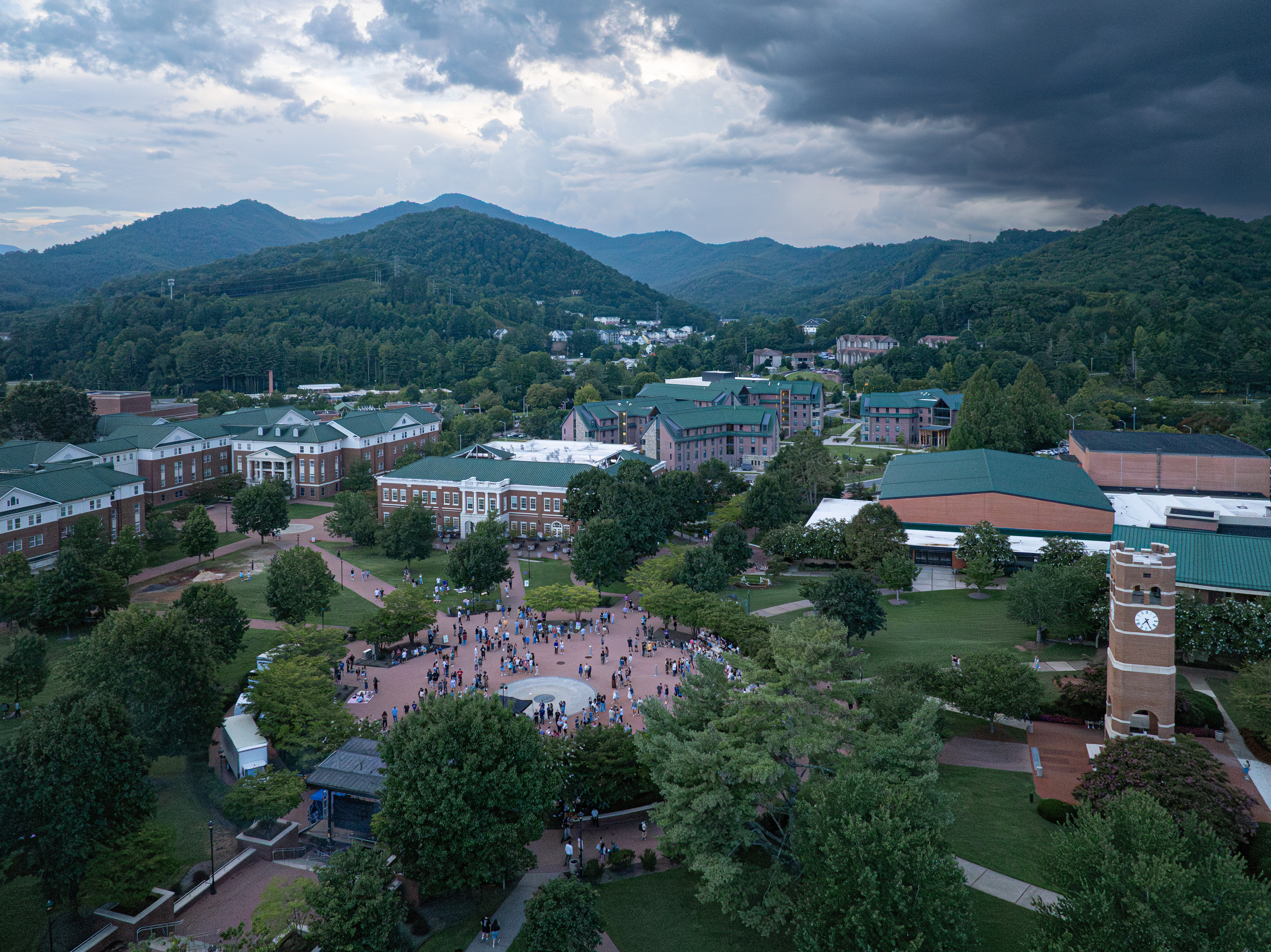 Aerial shot of campus