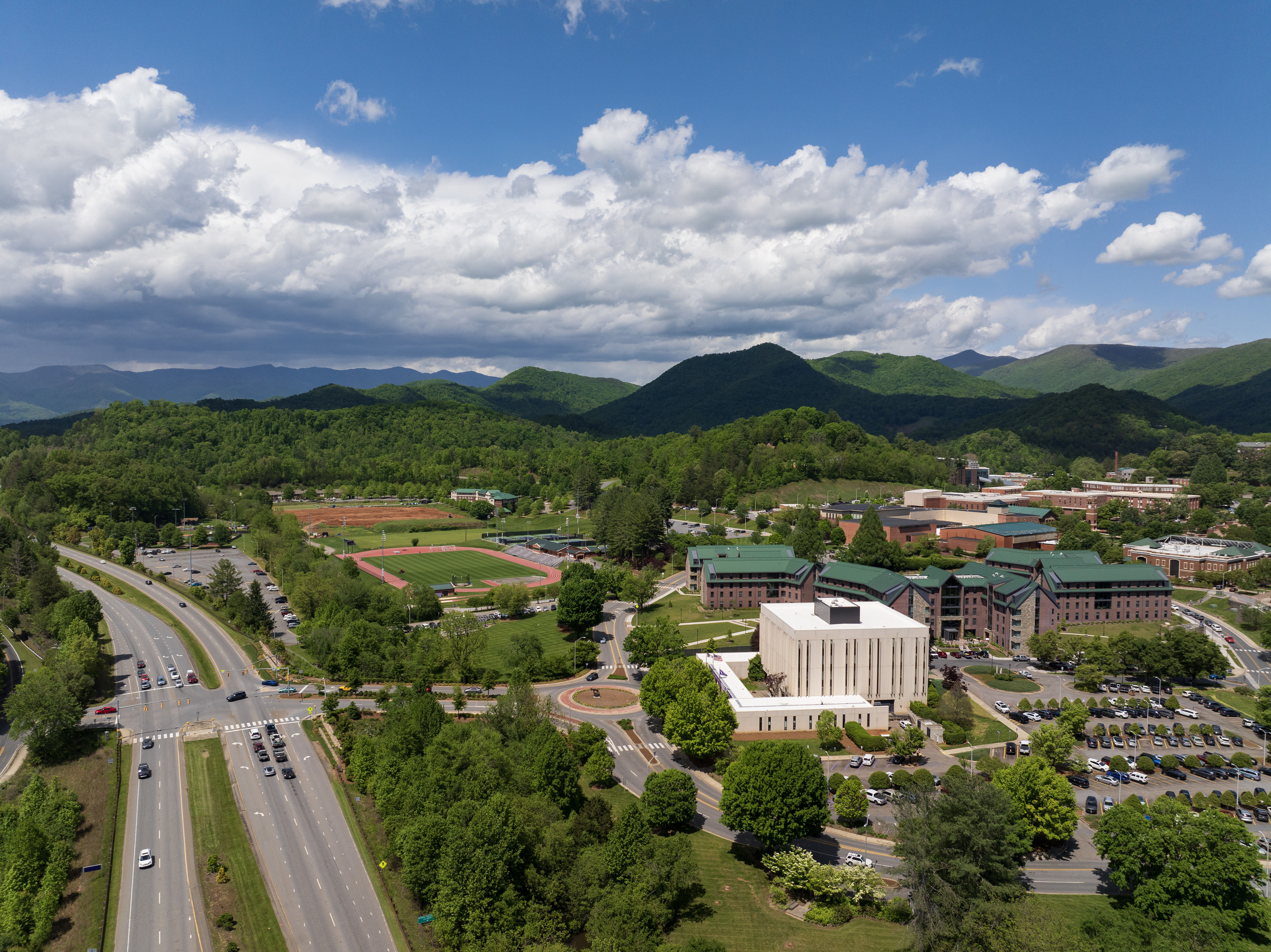 Drone photo of campus
