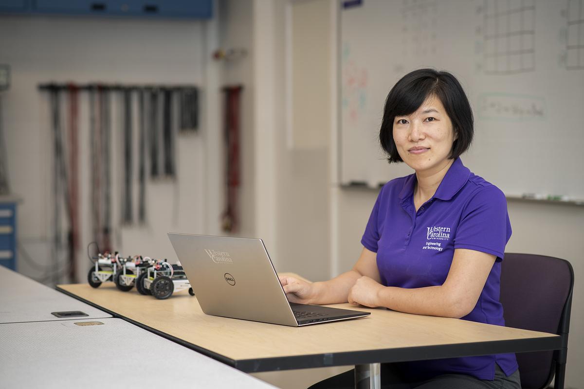 person at laptop (decorative)