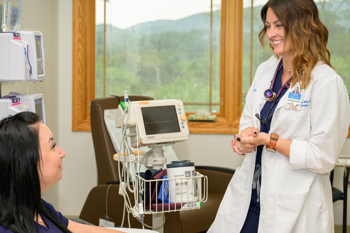 Jessica Gasperson working in a medical office