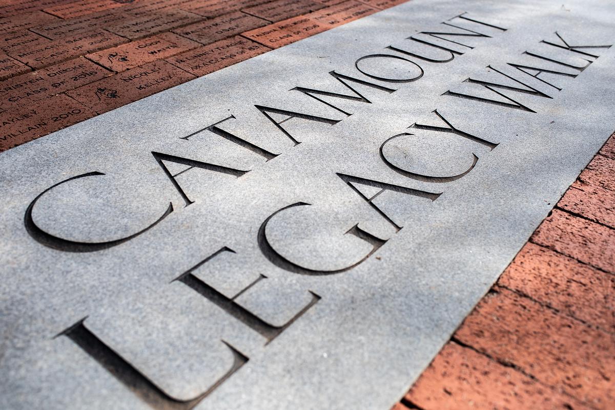 Photo of the Catamount Legacy Walk masonry work