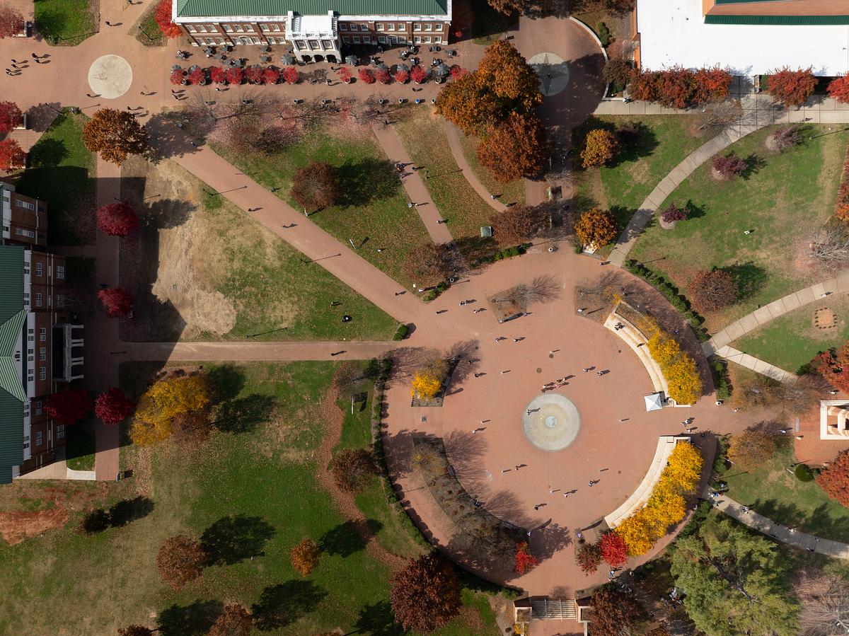 Aerial photo of central campus