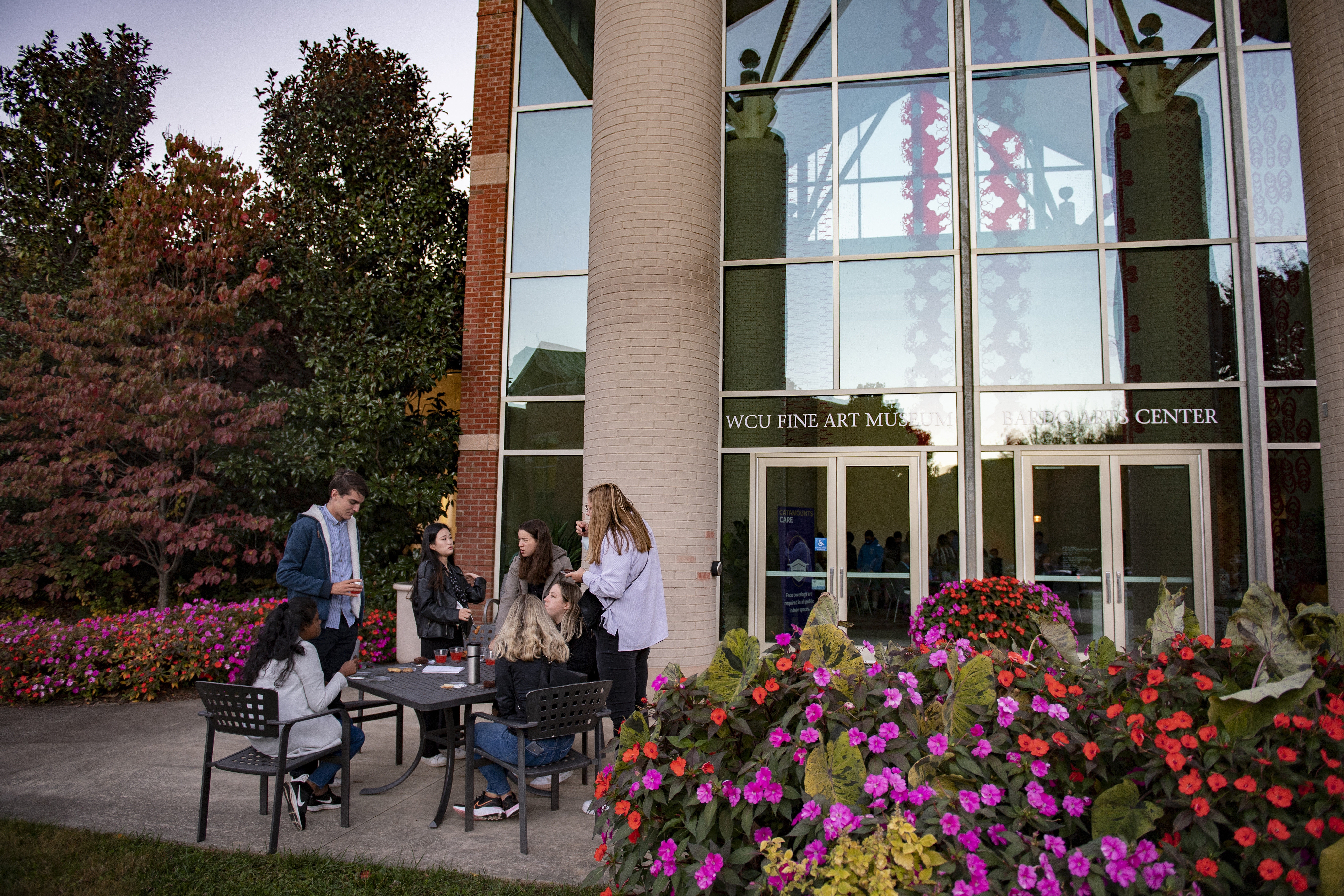 Students visit outside Bardo Arts Center