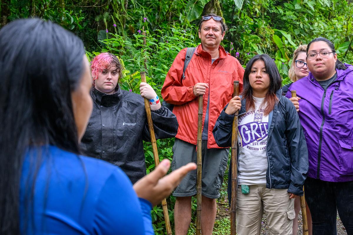 Students in Costa Rica with Professor