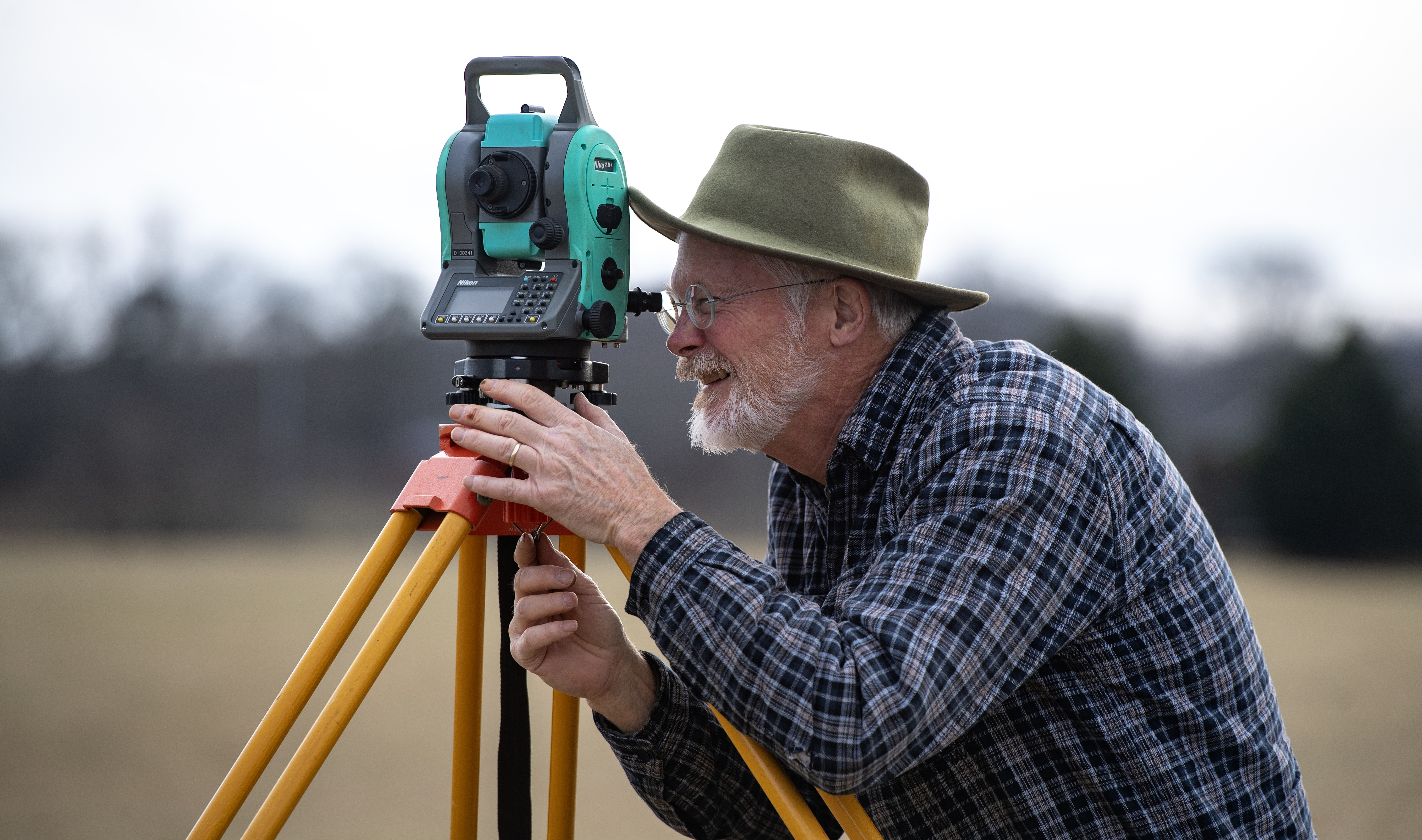 Brett Riggs at the Watauga Mound archaeology site in 2023