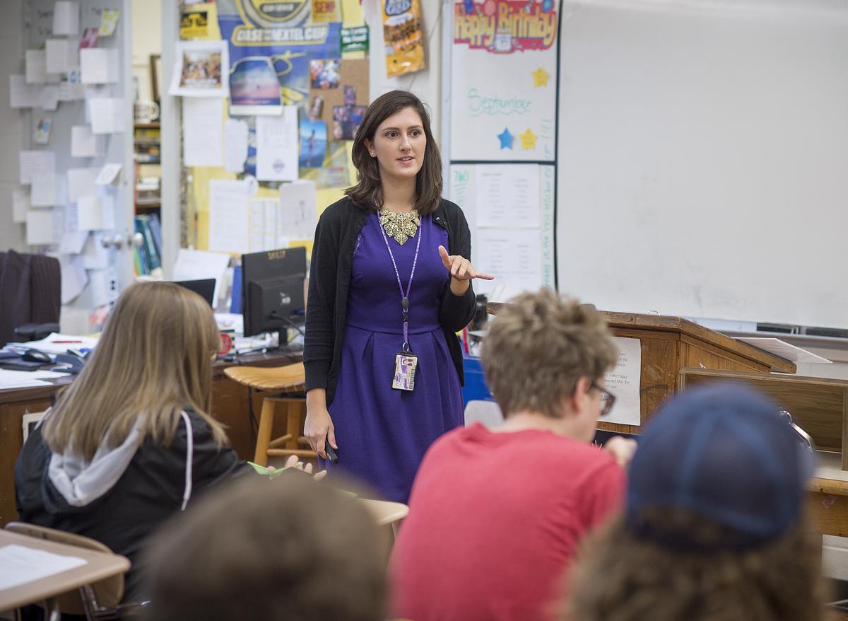 Professor delivering a lecture during a history education class