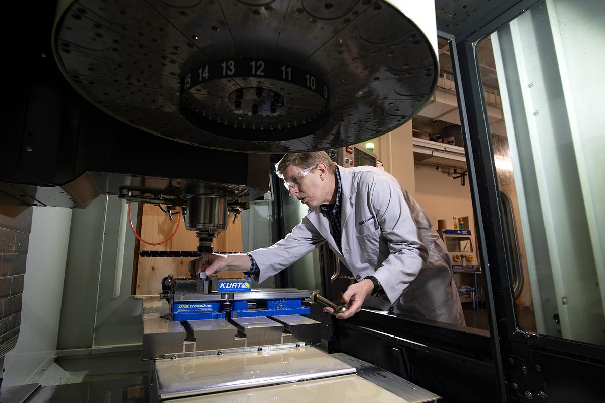 Monty Graham works with equipment in the Rapid Center