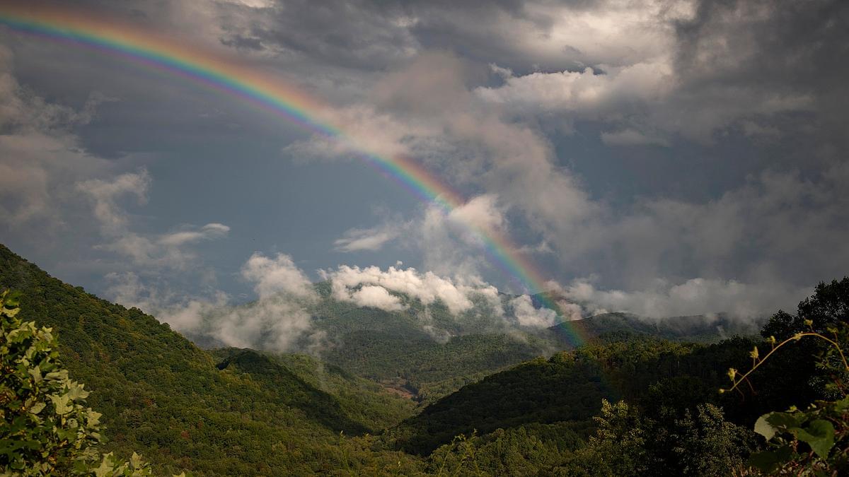 rainbow over the mountains