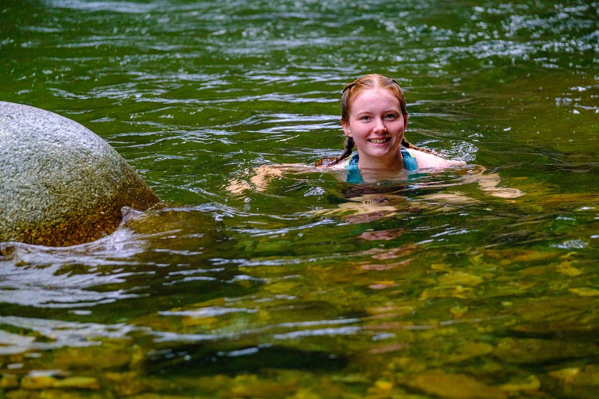 Swimmer in a lake
