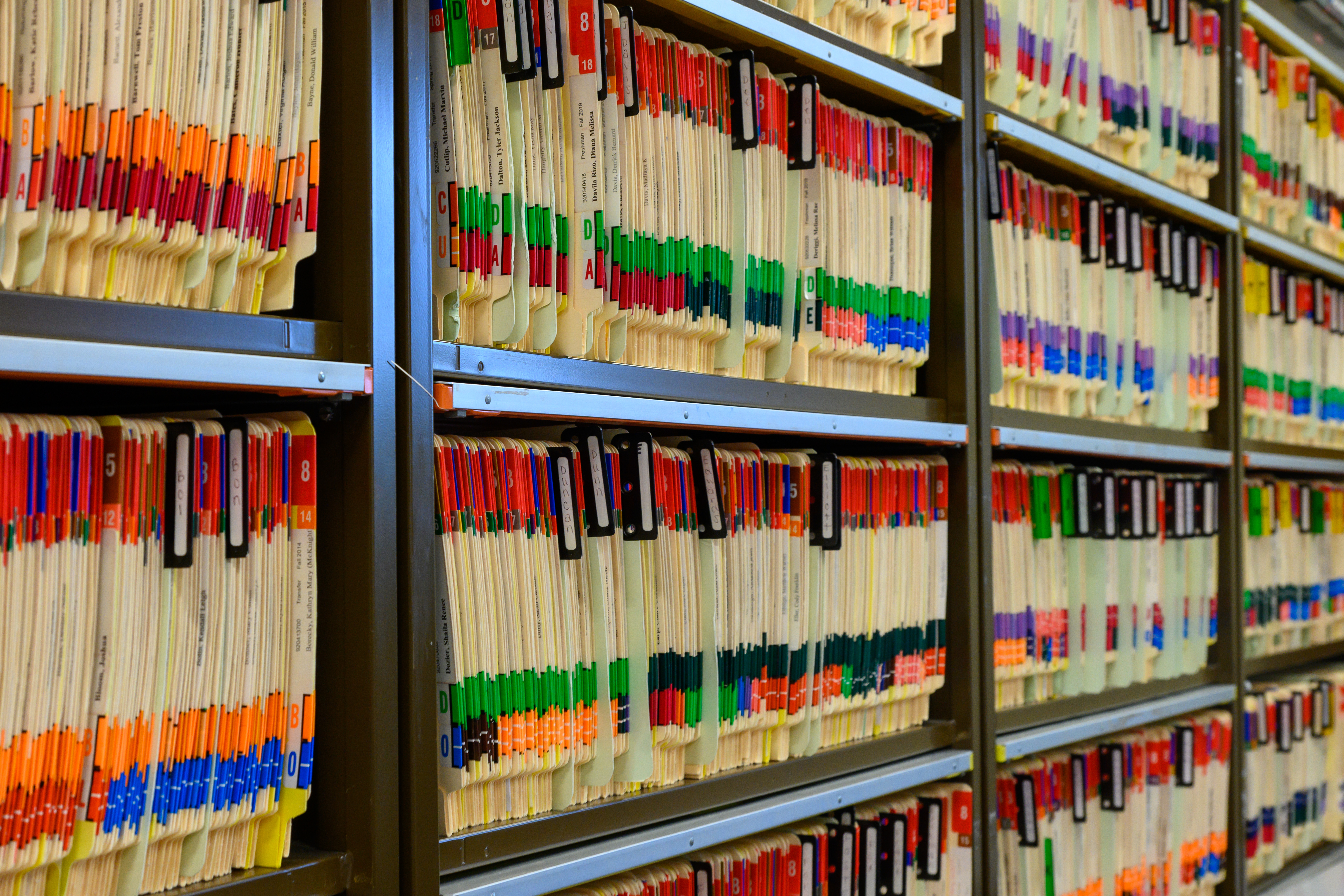 Files on shelves