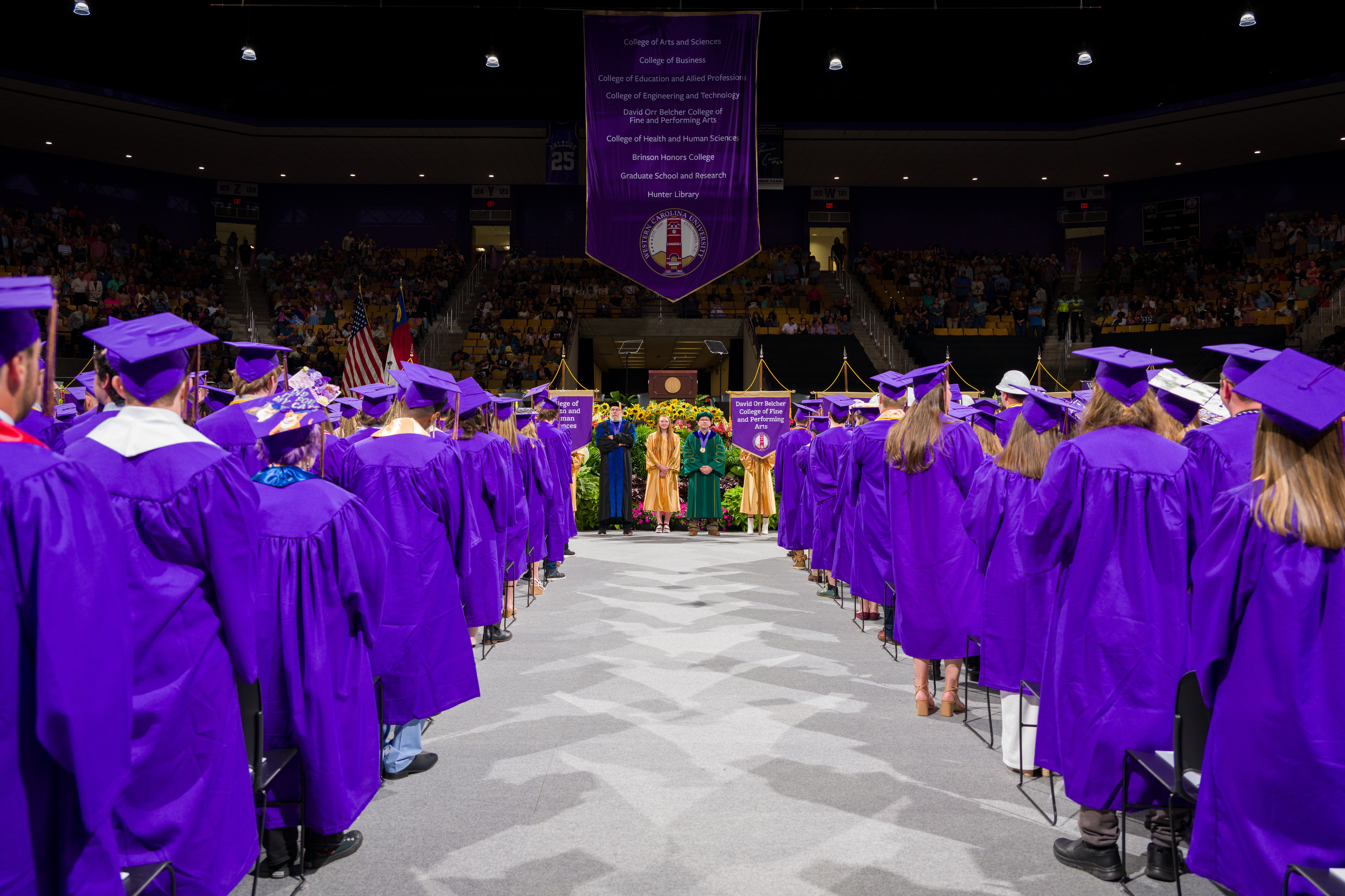 Photo of the graduate isle in the spring commencement