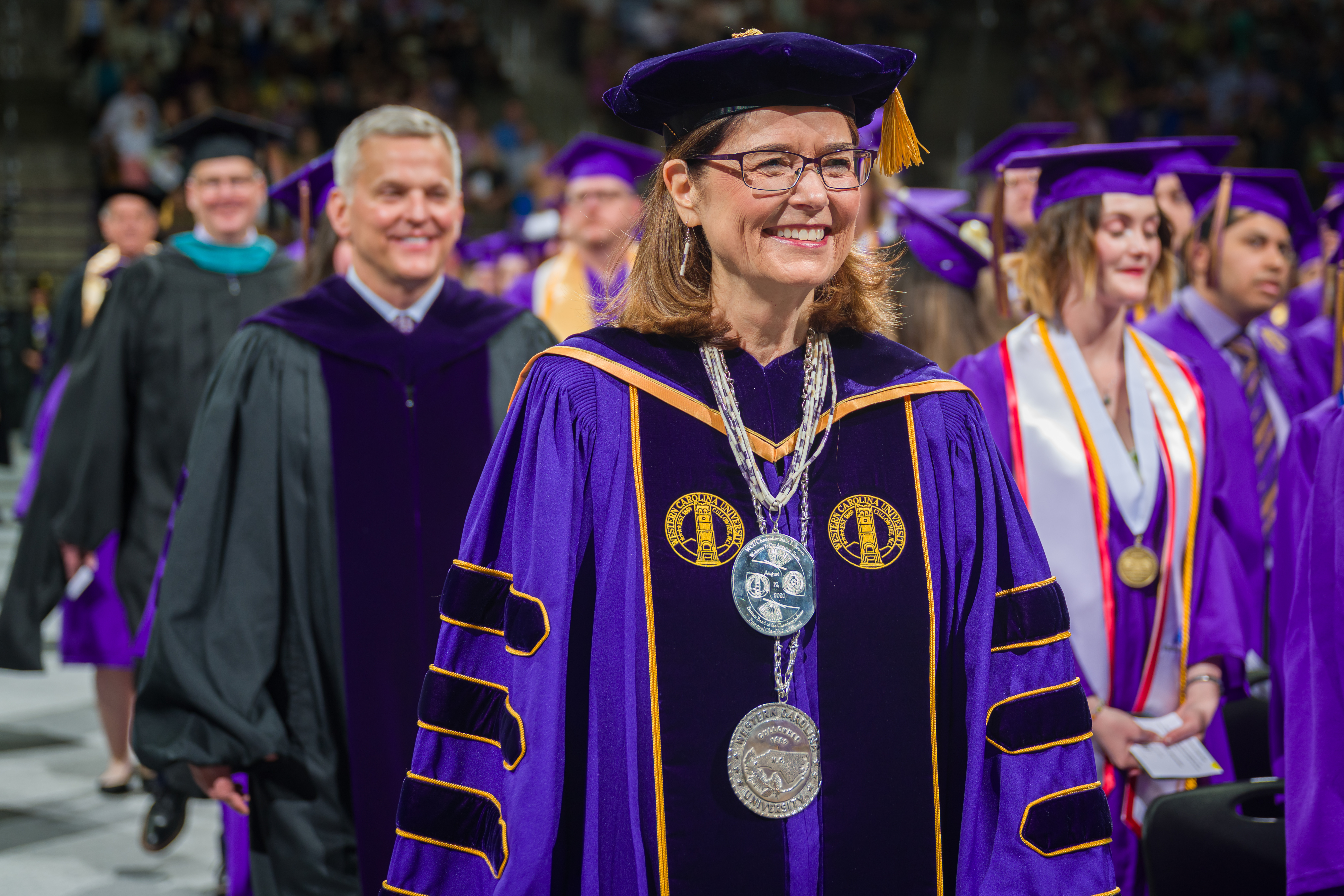 Chancellor Kelli R. Brown at spring 2025 commencement