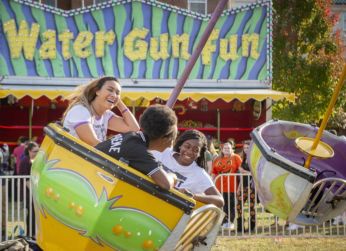 Students enjoying the homcoming carnival