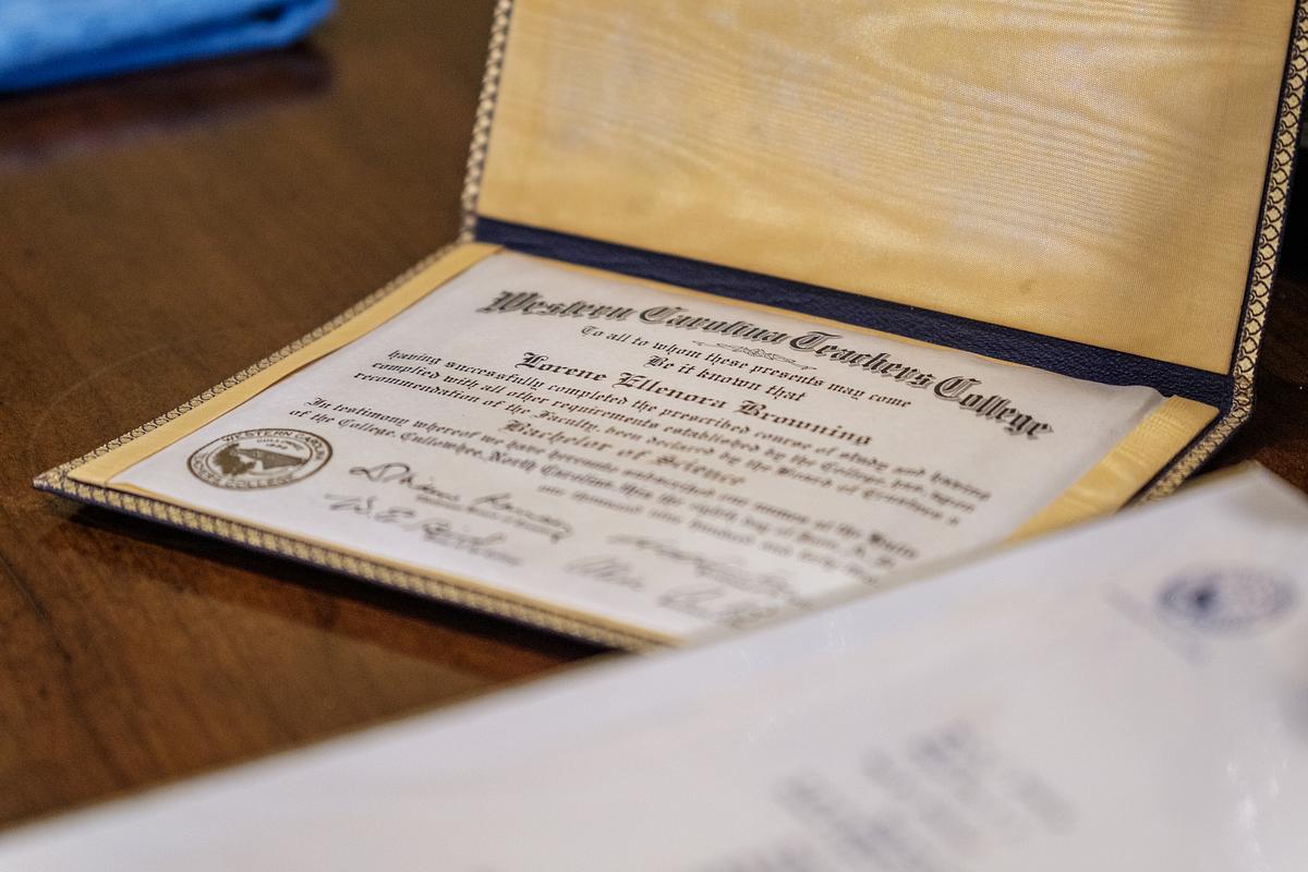 Degree sitting open on a table