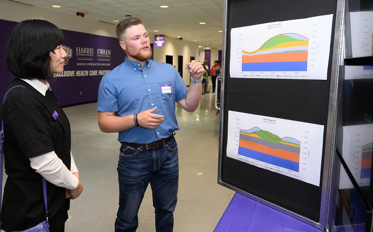 Student presents electric power project