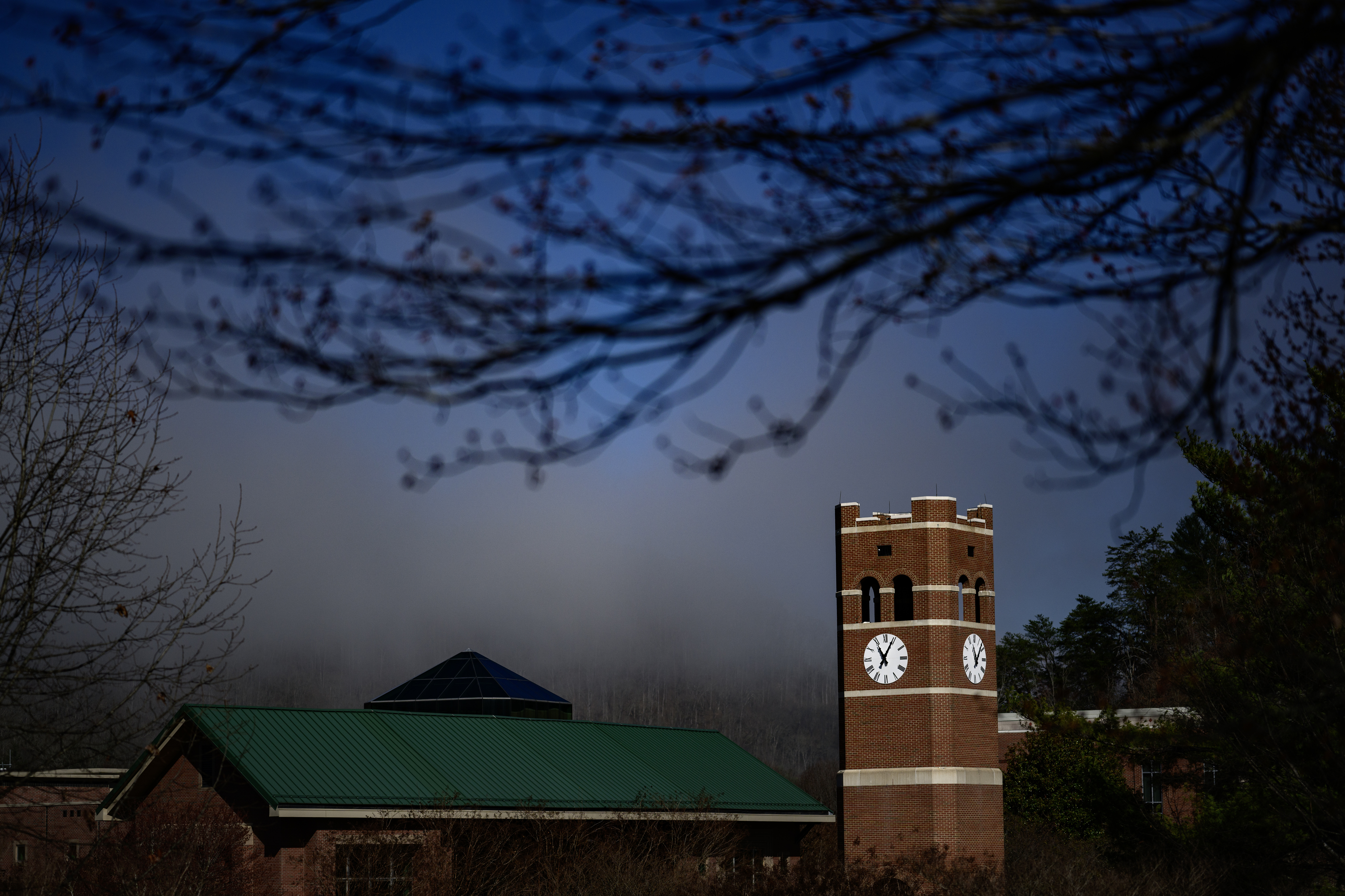 Clock tower at night