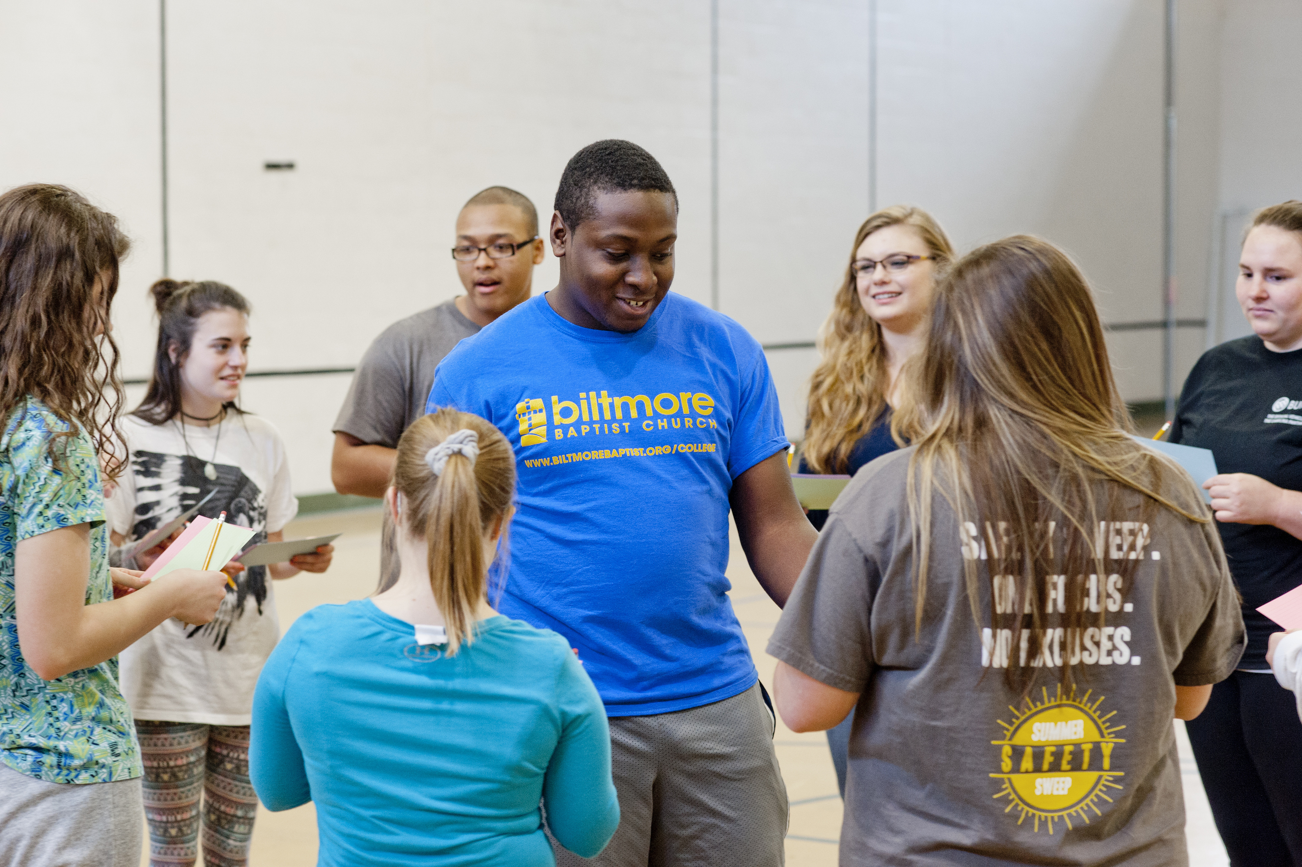 UP program participants on the basketball court