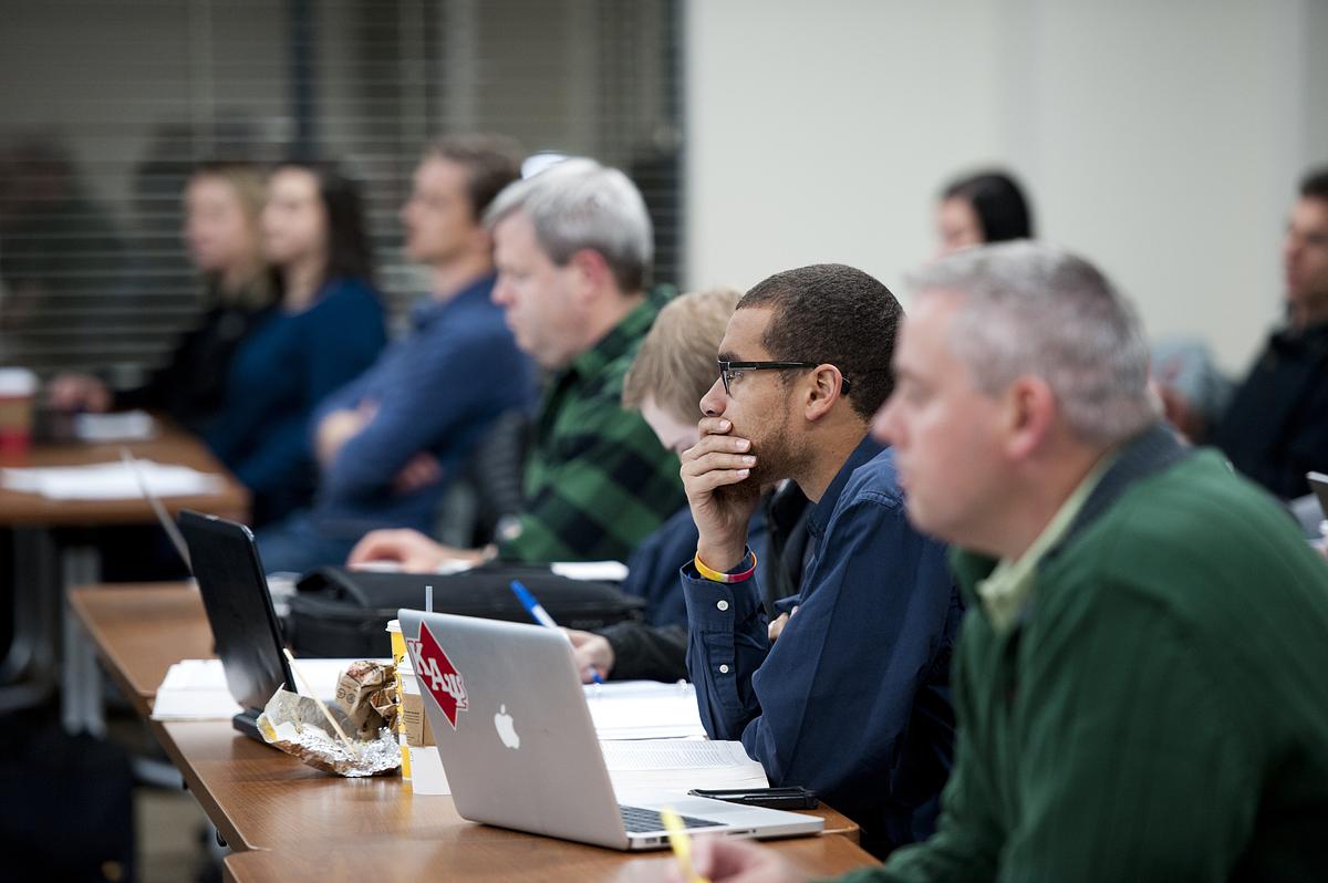 MPA students studying in class
