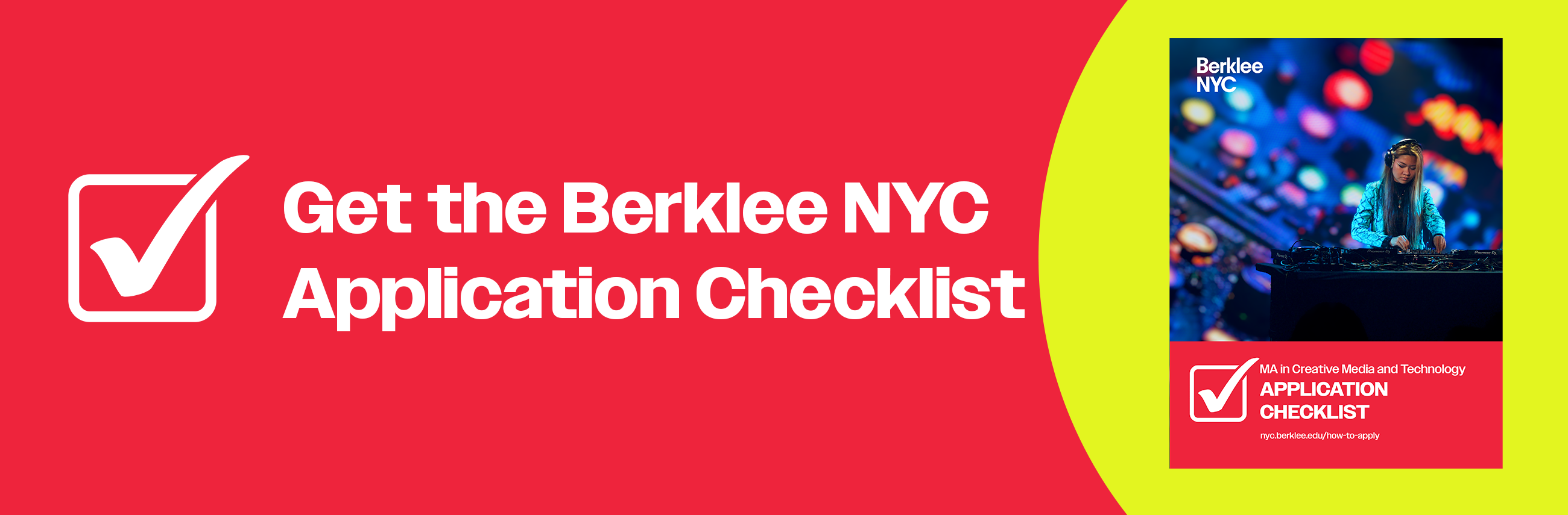 Image with picture of front of checklist that says Get the Application Checklist