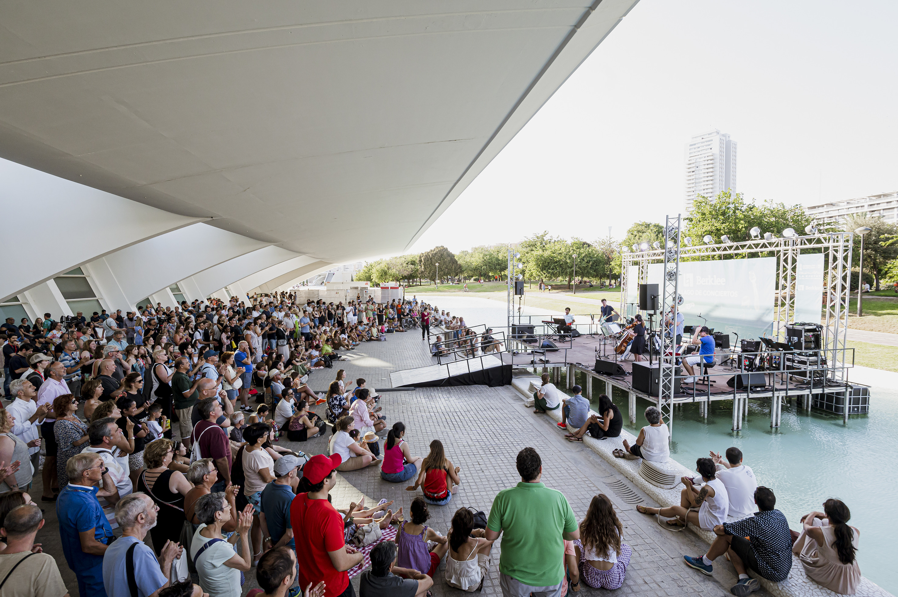 students watching performance at Valencia campus